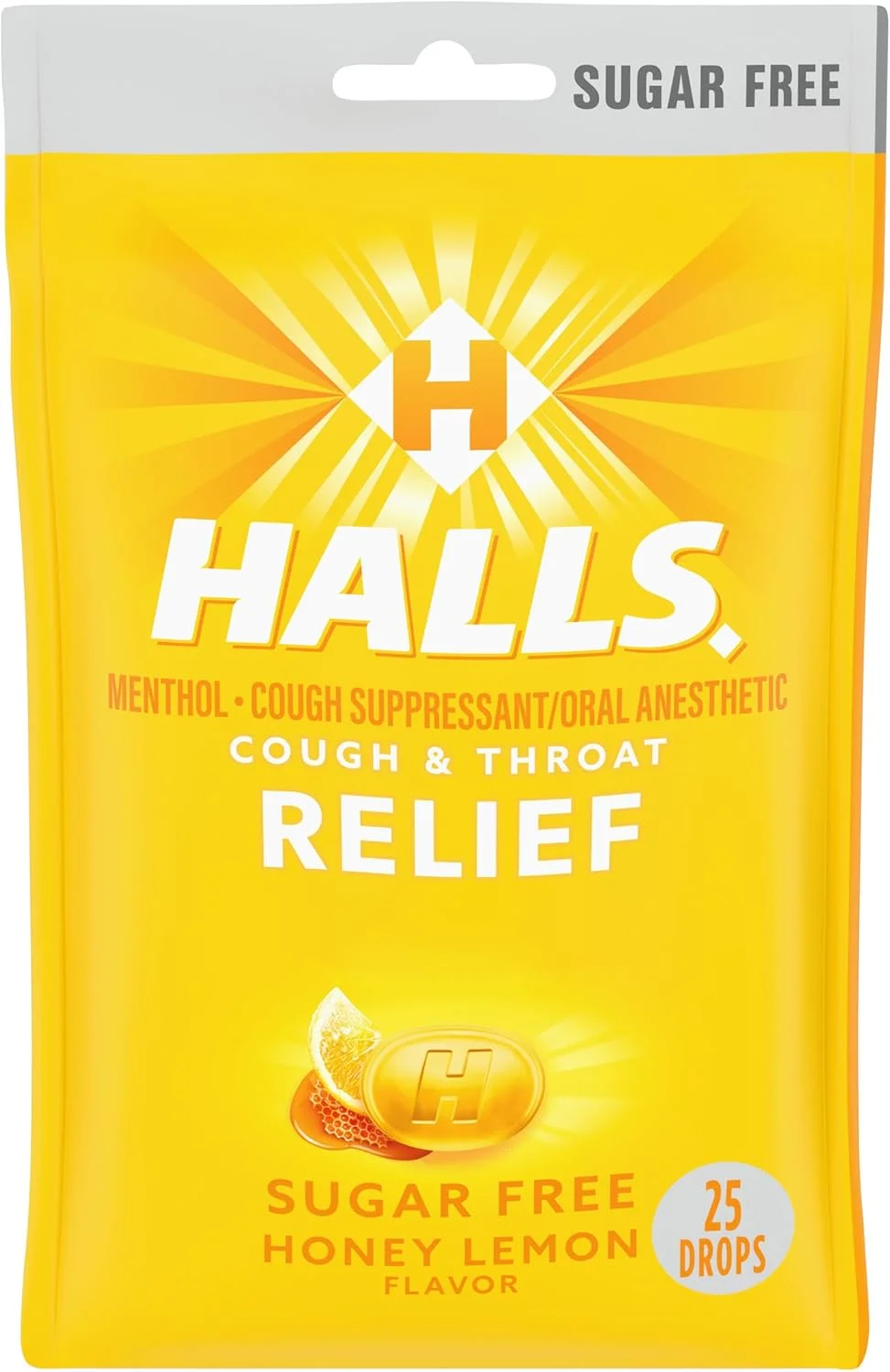 آبنبات سرد بدون قند با طعم عسل و لیمو Halls Mentho-Lyptus، 25 عددی (بسته 1 عددی)
