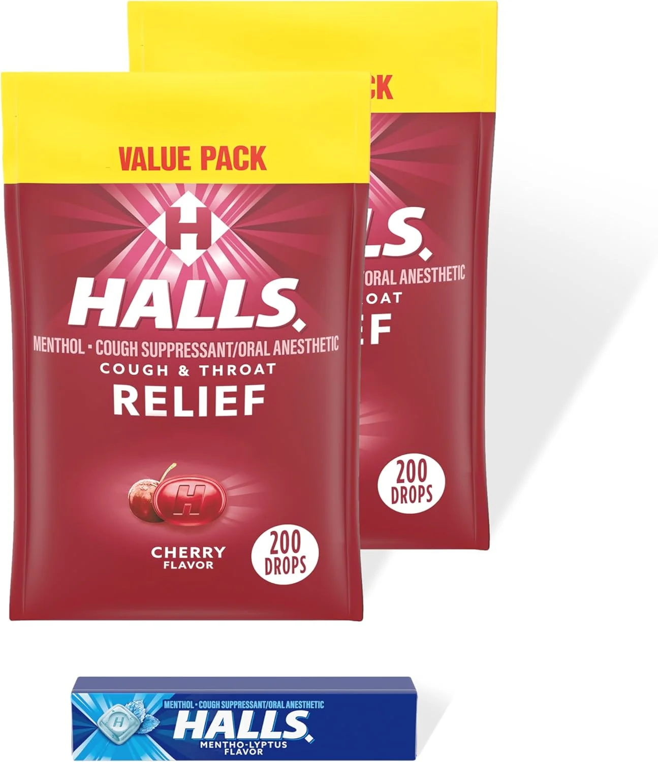 قرص مکیدنی ضد سرفه با طعم گیلاس هالز، 2 بسته ارزشمند 200 عددی (400 عدد در مجموع) + بسته اشانتیون 9 عددی قرص مکیدنی ضد سرفه با طعم اکالیپتوس هالز قرص مکیدنی ضد سرفه با طعم گیلاس هالز، 2 بسته ارزشمند 200 عددی (400 عدد در مجموع) + بسته اشانتیون 9 عددی قرص مکیدنی ضد سرفه با طعم اکالیپتوس هالز