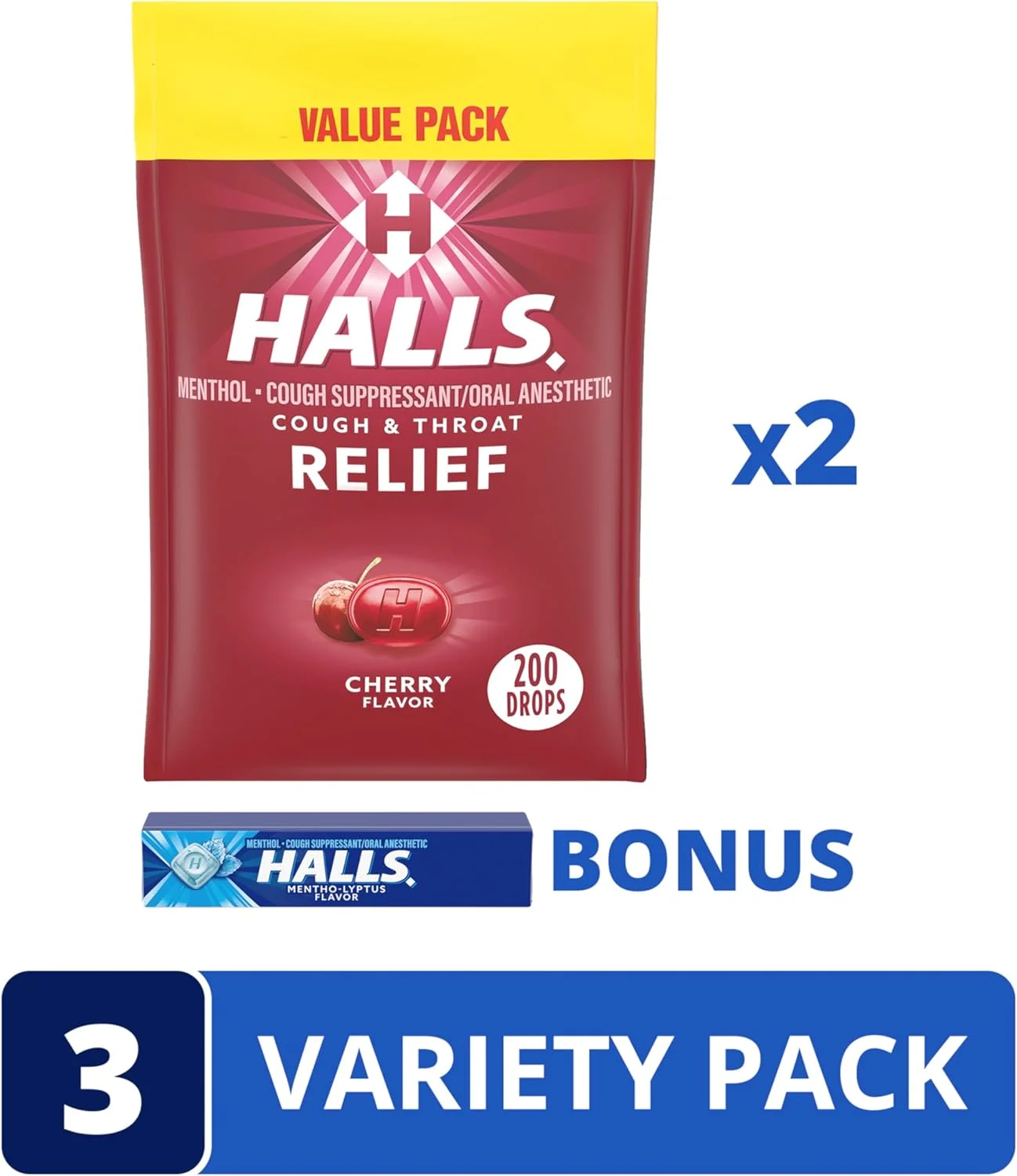 قرص مکیدنی ضد سرفه با طعم گیلاس هالز، 2 بسته ارزشمند 200 عددی (400 عدد در مجموع) + بسته اشانتیون 9 عددی قرص مکیدنی ضد سرفه با طعم اکالیپتوس هالز قرص مکیدنی ضد سرفه با طعم گیلاس هالز، 2 بسته ارزشمند 200 عددی (400 عدد در مجموع) + بسته اشانتیون 9 عددی قرص مکیدنی ضد سرفه با طعم اکالیپتوس هالز