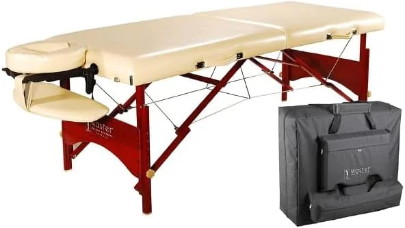 تخت ماساژ پرتابل 28 اینچی MASTER Caribbean/Vista، تخت اسپا با قابلیت تنظیم ارتفاع، تاشو، سبک وزن، دارای جای صورت، مناسب سالن، وزن 17 کیلوگرم (فقط تخت)، ظرفیت کاری 340 کیلوگرم