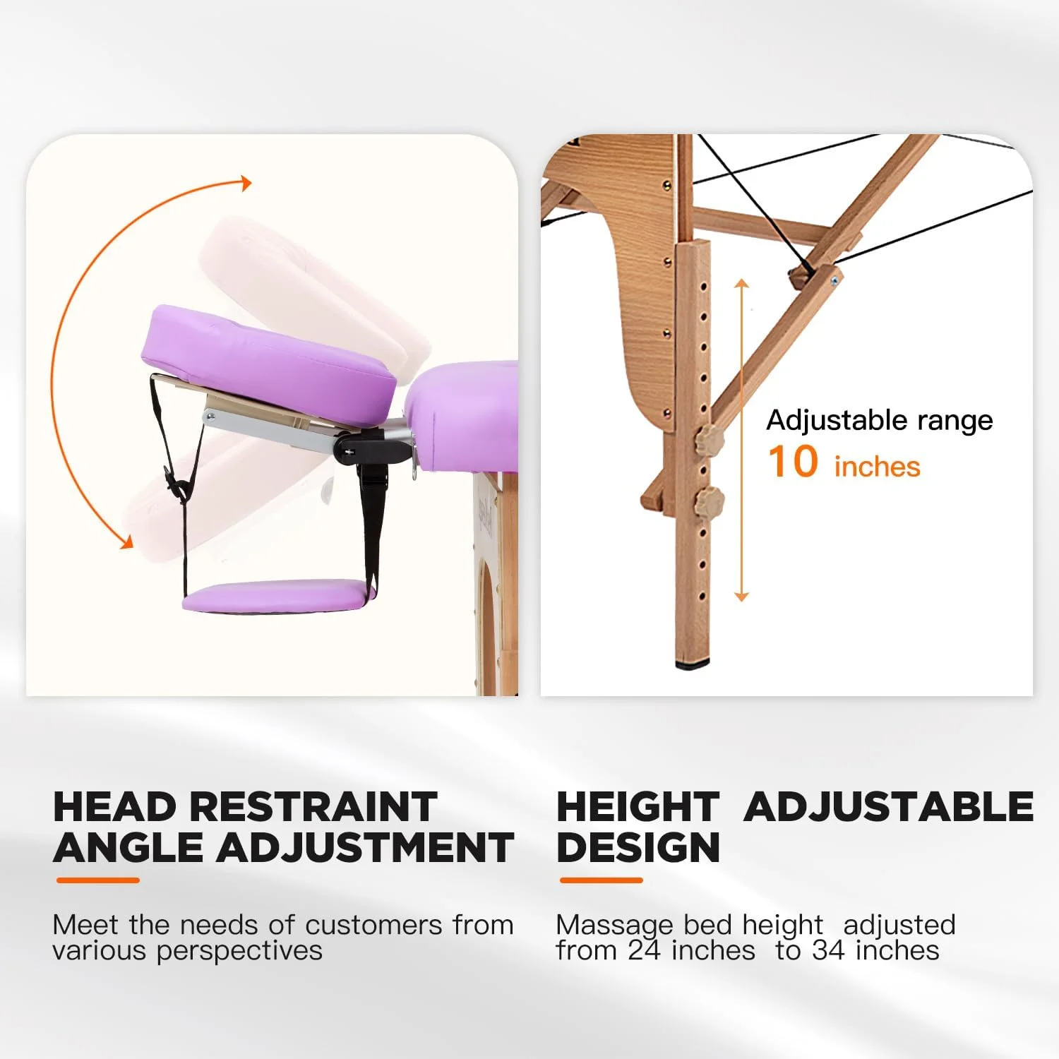 تخت ماساژ قابل حمل بست ماساژ، طول 77 اینچ، تخت تاشو مناسب اسپا، عرض 28 اینچ، تخت سالن قابل تنظیم با کیف مخصوص حمل، مناسب برای ماساژ پا، مراقبت از صورت، اسپا و تتو