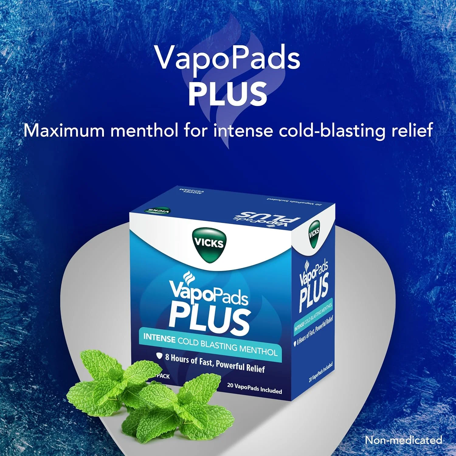پدهای معطر Vicks VapoPads Plus با رایحه قوی منتول، بسته 20 عددی، پدهای بخور برای دستگاه های بخور، بخارساز و استنشاقی Vicks، واجد شرایط FSA و HSA - تصویر 2