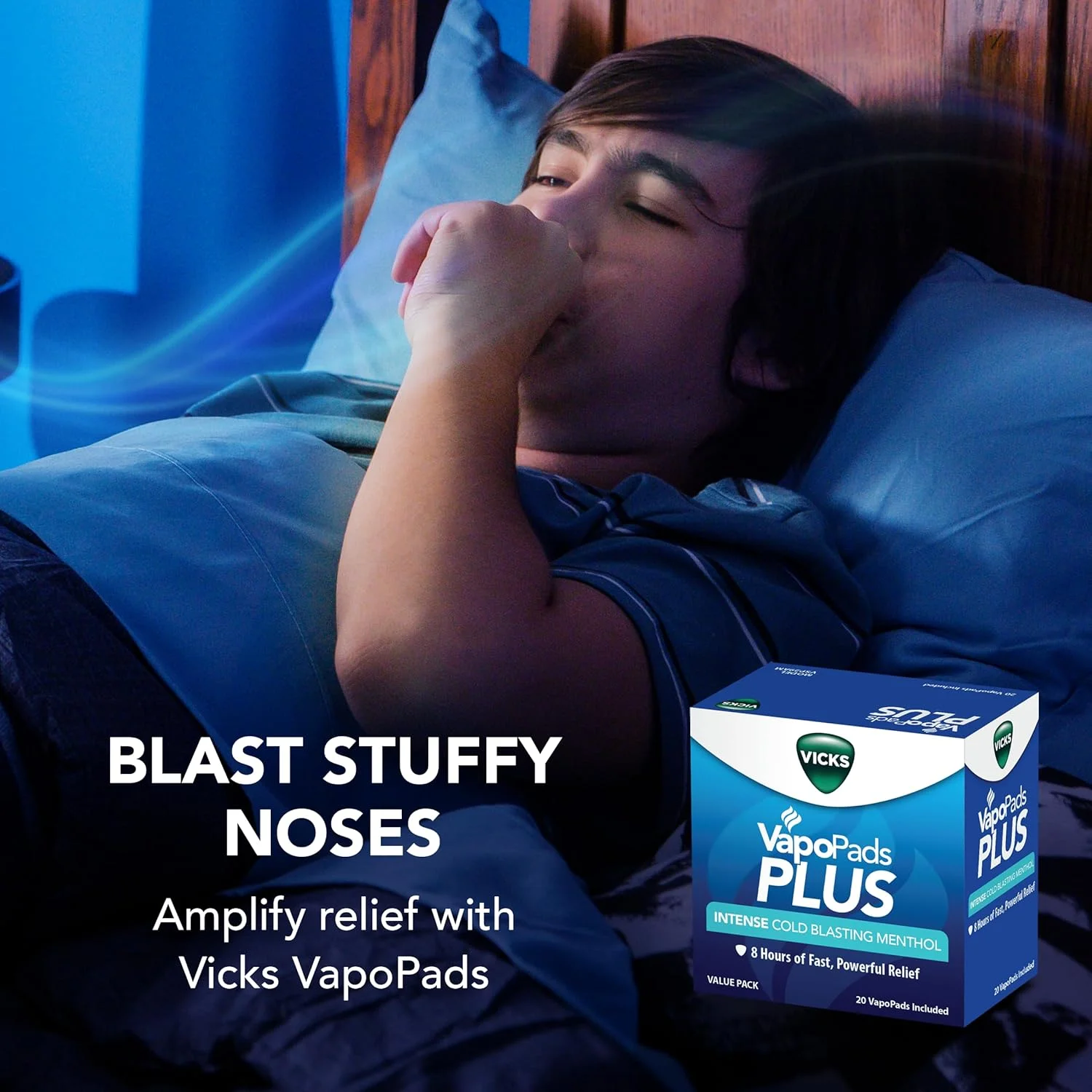 پدهای معطر Vicks VapoPads Plus با رایحه قوی منتول، بسته 20 عددی، پدهای بخور برای دستگاه های بخور، بخارساز و استنشاقی Vicks، واجد شرایط FSA و HSA - تصویر 3