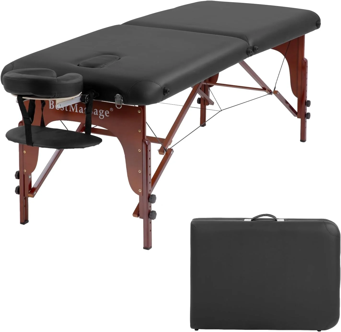 تخت ماساژ تاشو دو قسمتی FDW، تخت قابل حمل سبک وزن، تخت مژه با قابلیت تنظیم ارتفاع، تخت اسپا چرم PU با کوله پشتی پارچه آکسفورد برای ماساژ پا، مراقبت از صورت، تتو، مشکی تخت ماساژ تاشو دو قسمتی FDW، تخت قابل حمل سبک وزن، تخت مژه با قابلیت تنظیم ارتفاع، تخت اسپا چرم PU با کوله پشتی پارچه آکسفورد برای ماساژ پا، مراقبت از صورت، تتو، مشکی
