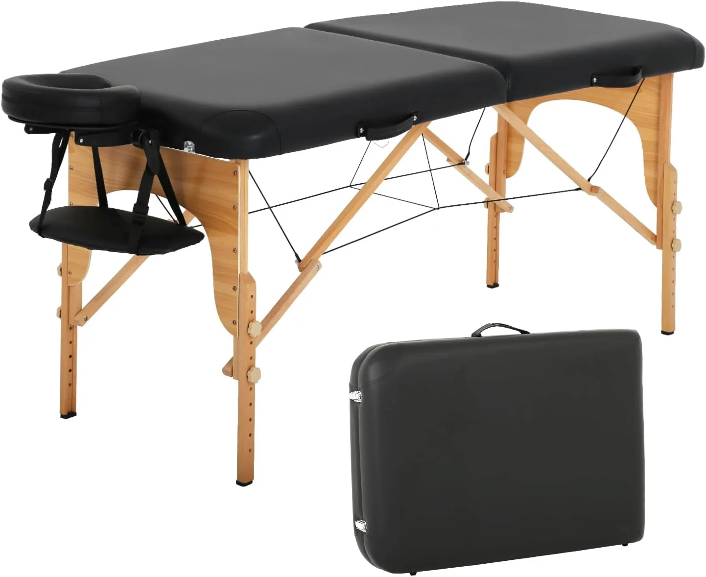 تخت ماساژ قابل حمل FDW، تخت اسپا، 185 * 71 سانتی متر، تخت مژه با قابلیت تنظیم ارتفاع، تخت تاشو سالن ماساژ، تخت سالن تاتو صورت (مشکی) تخت ماساژ قابل حمل FDW، تخت اسپا، 185 * 71 سانتی متر، تخت مژه با قابلیت تنظیم ارتفاع، تخت تاشو سالن ماساژ، تخت سالن تاتو صورت (مشکی)