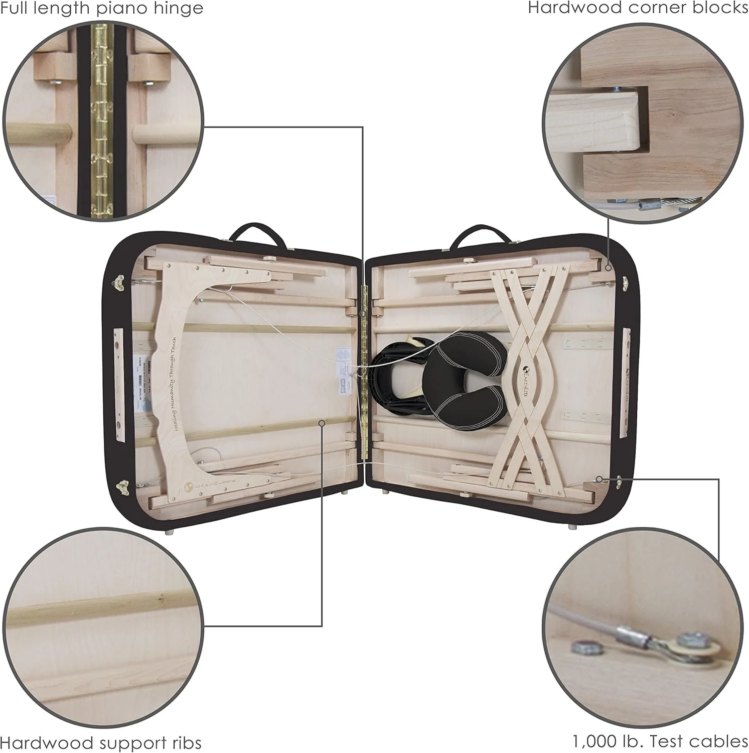 مجموعه تخت ماساژ قابل حمل پریمیوم EARTHLITE مدل SPIRIT - راحتی در سطح اسپا، دارای بالشتک لوکس شامل جای صورت Flex-Rest و بالش صورت Strata، کیف حمل (76/81 سانتی متر در 185 سانتی متر) - ساخت آمریکا