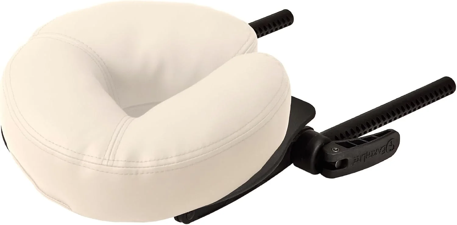 تکیه گاه صورت قابل تنظیم لوکس EARTHLITE برای تخت ماساژ - سکوی تکیه گاه سر صندلی ماساژ/تخت ماساژ با بالش صورت، کرم وانیلی تکیه گاه صورت قابل تنظیم لوکس EARTHLITE برای تخت ماساژ - سکوی تکیه گاه سر صندلی ماساژ/تخت ماساژ با بالش صورت، کرم وانیلی