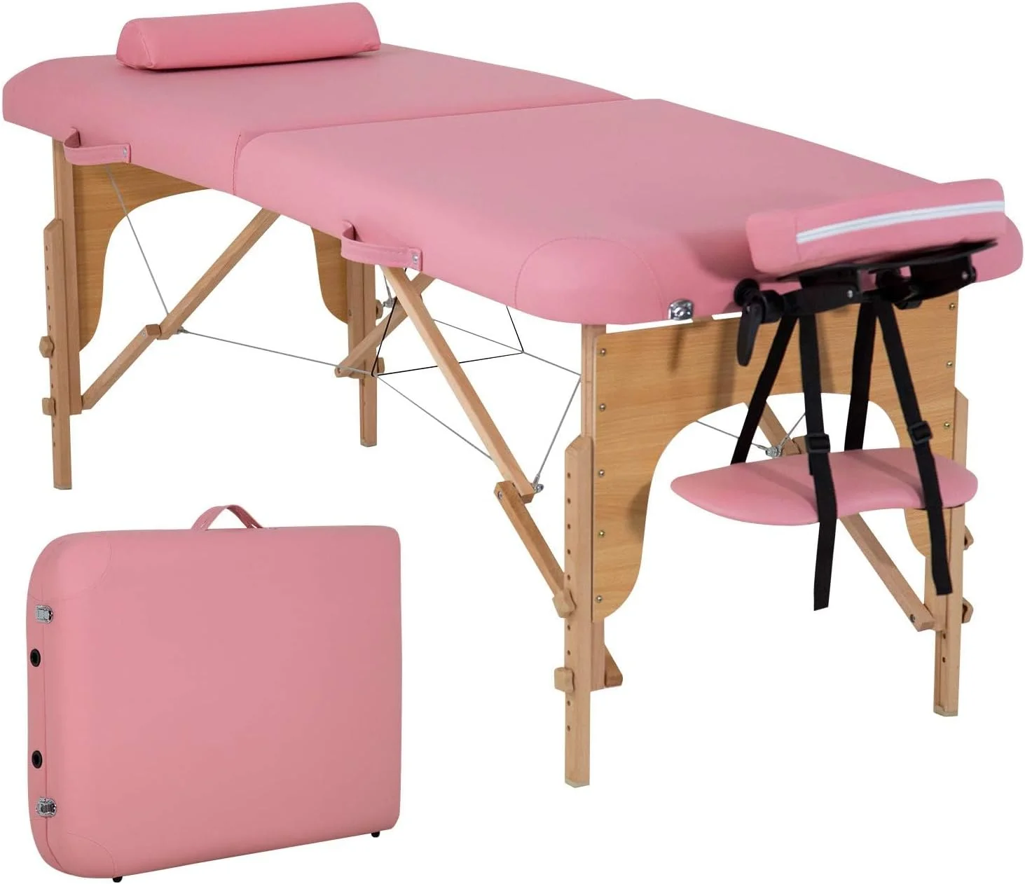 تخت ماساژ قابل حمل، عرض ۷۱ سانتیمتر، تاشو سبک وزن به همراه کیف حمل، با قابلیت تنظیم ارتفاع و دارای جایگاه صورت تخت ماساژ قابل حمل، عرض ۷۱ سانتیمتر، تاشو سبک وزن به همراه کیف حمل، با قابلیت تنظیم ارتفاع و دارای جایگاه صورت