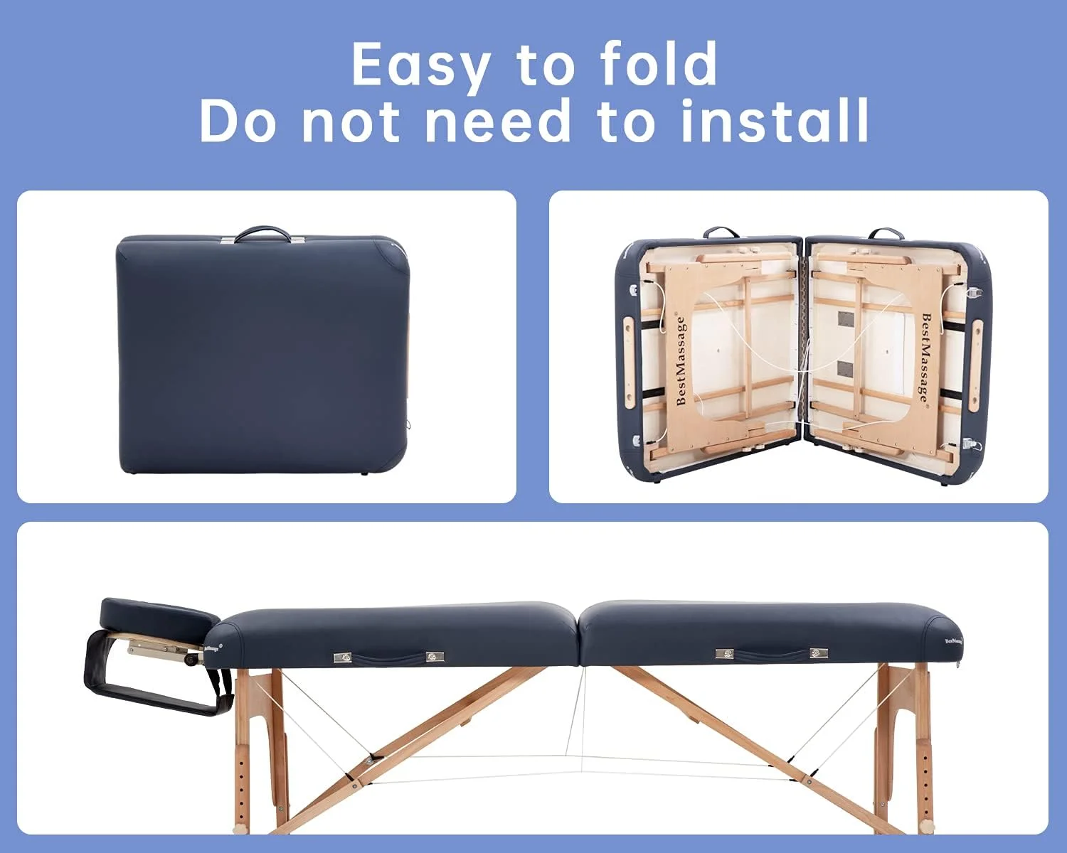 تخت ماساژ، تخت ماساژ قابل حمل، 213 سانتی متر طول و 76 سانتی متر عرض، تخت ماساژ با قابلیت تنظیم ارتفاع، تخت اسپا تاشو، تخت و میز اسپا به همراه کیف حمل