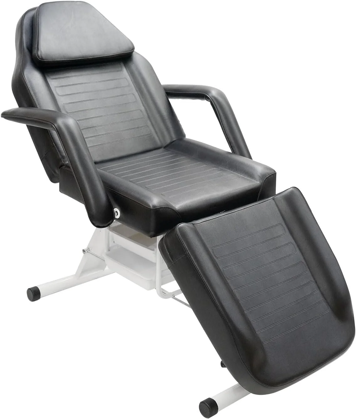 تخت ماساژ قابل تنظیم، صندلی زیبایی، تخت فیشیال با 2 سینی برای سالن، اسپا، آرایشگاه (مشکی) تخت ماساژ قابل تنظیم، صندلی زیبایی، تخت فیشیال با 2 سینی برای سالن، اسپا، آرایشگاه (مشکی)