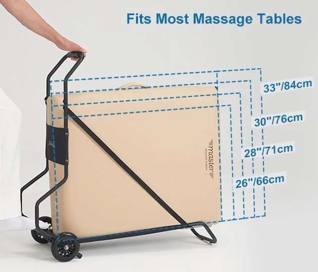 چرخ حمل تاشو حرفه ای و جهانی برای تخت های ماساژ قابل حمل - سبک وزن - مناسب برای تمام اندازه های تخت