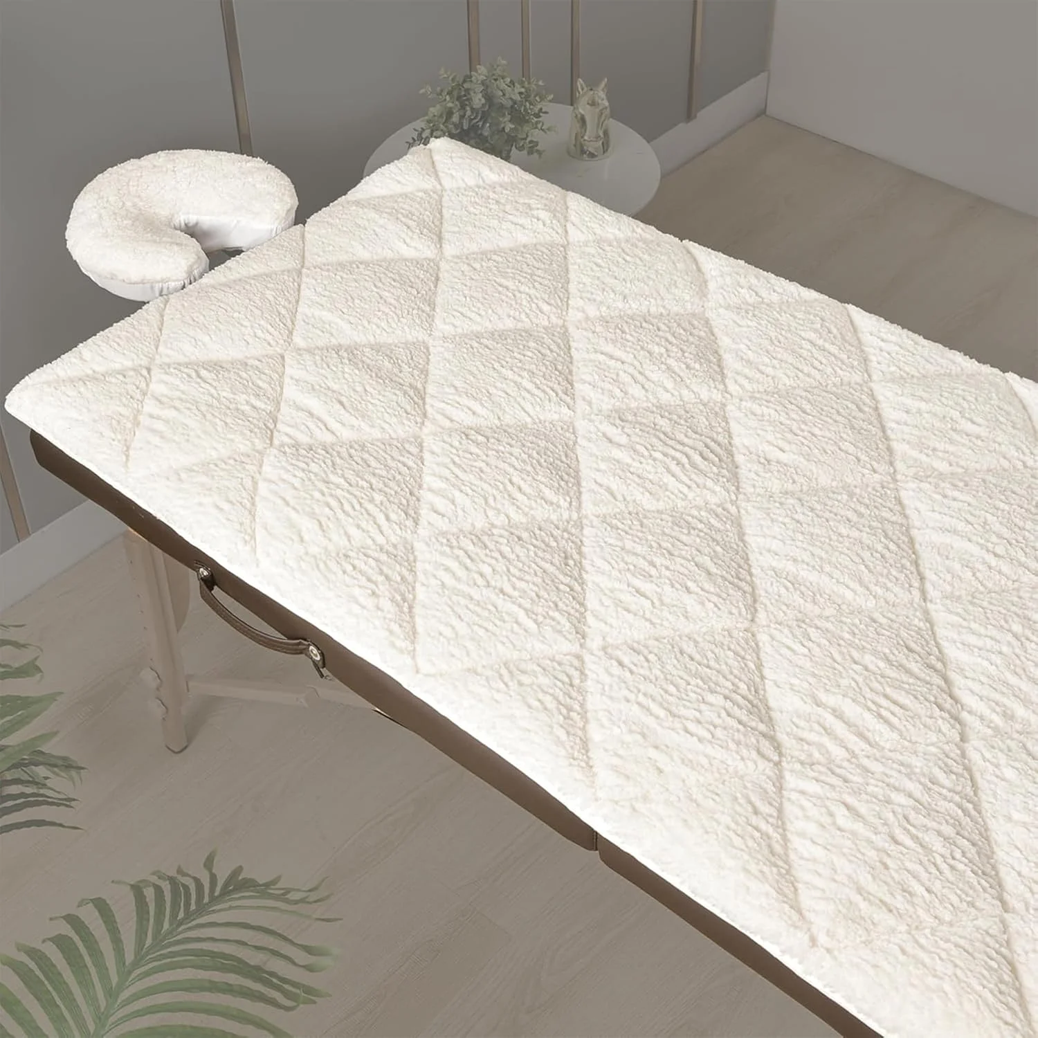 گرم کننده دو طرفه میز ماساژ پشمی - پد میز ماساژ ممتاز با لایه پشمی در یک طرف و میکروفیبر در طرف دیگر