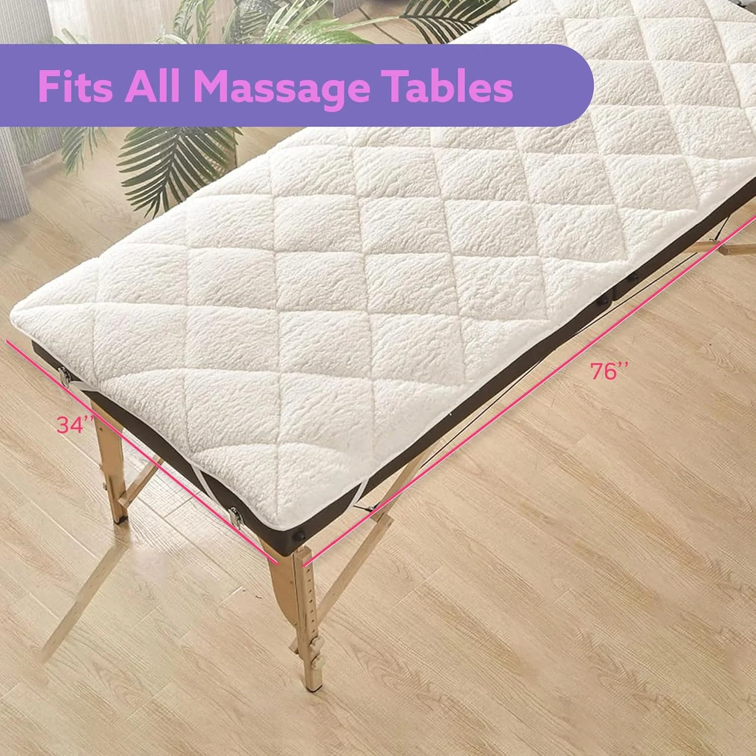 گرم کننده دو طرفه میز ماساژ پشمی - پد میز ماساژ ممتاز با لایه پشمی در یک طرف و میکروفیبر در طرف دیگر