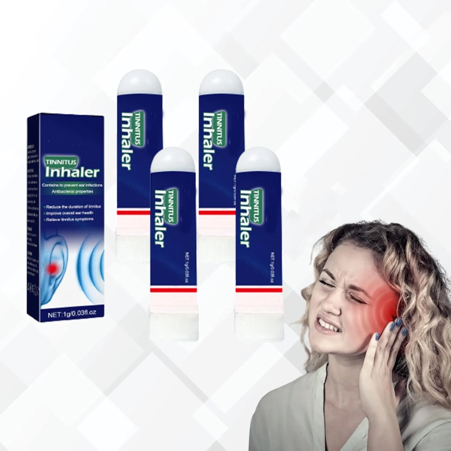 اسپری بینی فوری تسکین وزوز گوش، اسپری بینی طبیعی، تسکین دهنده زنگ گوش، تسکین سینوس و احتقان (4 عدد)