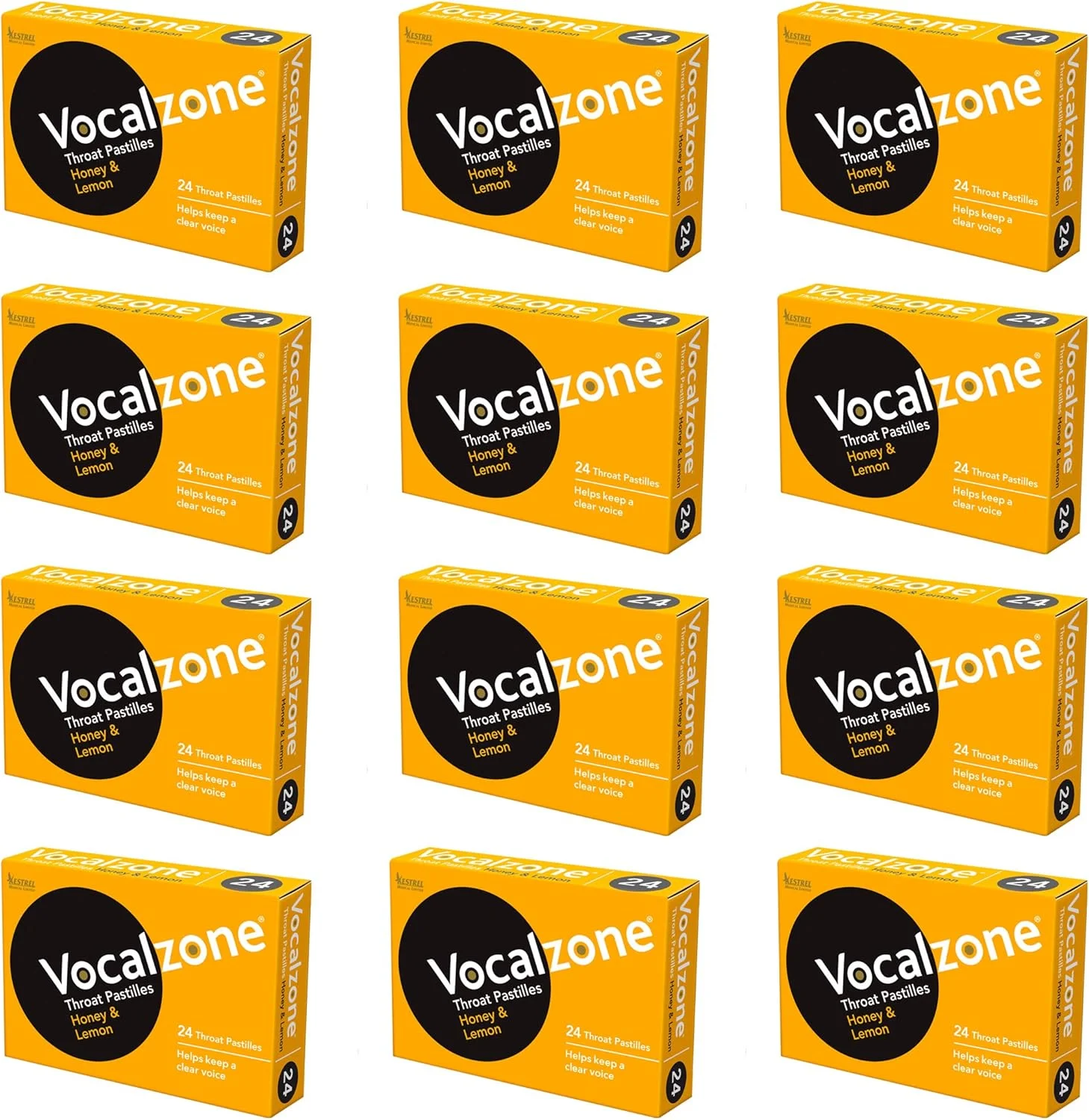 پاستیل های تسکین دهنده گلودرد با طعم لیمو و عسل وکالزون، بسته 12 عددی
