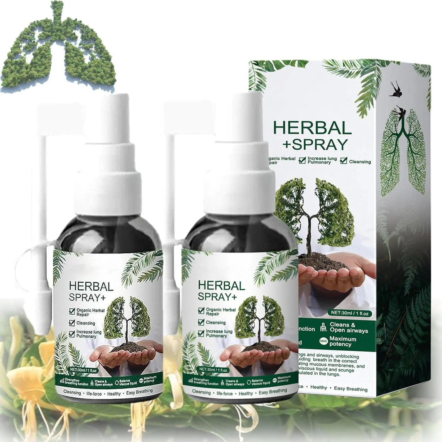 اسپری گیاهی پاک کننده ریه، پشتیبانی قوی ریه، اسپری پاک کننده گیاهی ریه، پاکسازی و تنفس، اسپری گیاهی برای ناراحتی ریه، اسپری گیاهی پاک کننده ریه