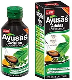 آر اس آی ان سی شری آدالسا، بهترین برای سرفه، گلو درد و سرفه ناشی از آلرژی، 100 میلی لیتر، محصول هند (100 میلی لیتر)