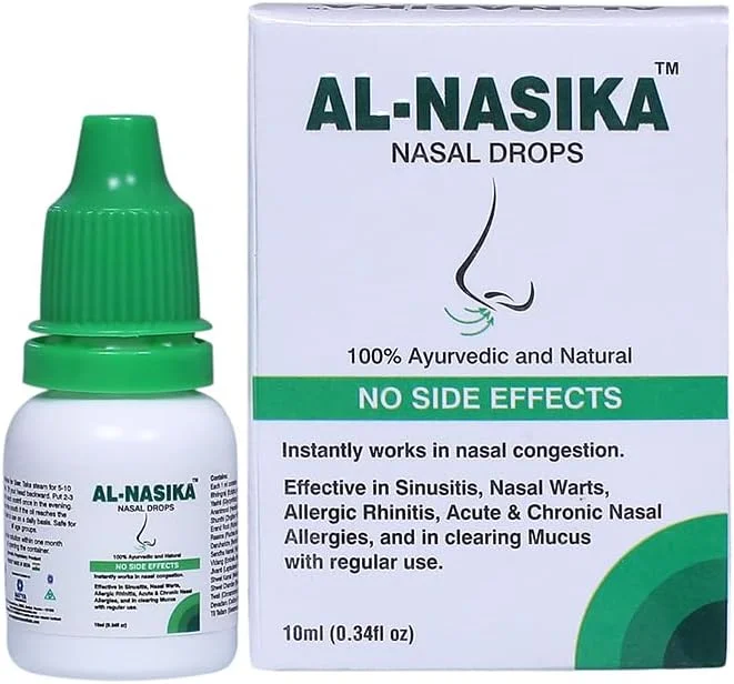قطره بینی النسکا - 100% آیورودا و طبیعی - اثر فوری در گرفتگی بینی - موثر در درمان سینوزیت، زگیل بینی، رینیت آلرژیک و غیره - 10 میلی لیتر