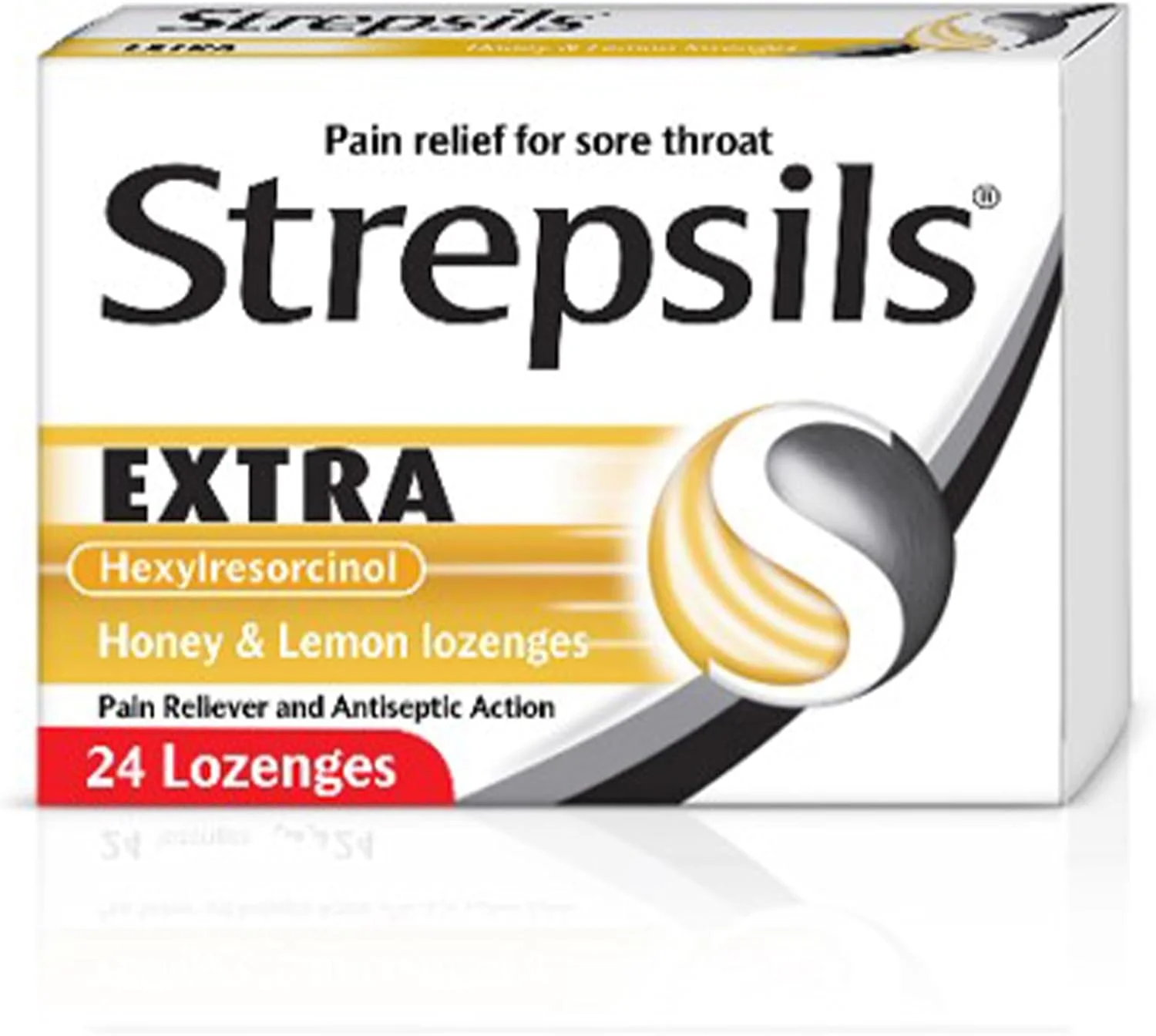 استرپسیلز اکسترا عسل و لیمو، عملکرد دوگانه، تسکین موثر درد گلو، 24 قرص مکیدنی