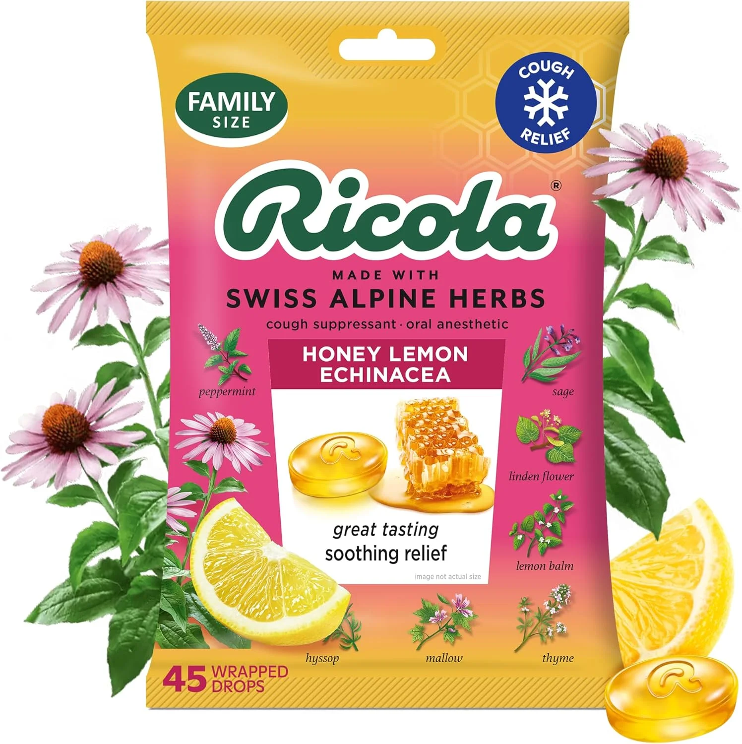 آبنبات سرد عسلی و لیمو اکیناسه ریکولا، 45 عددی