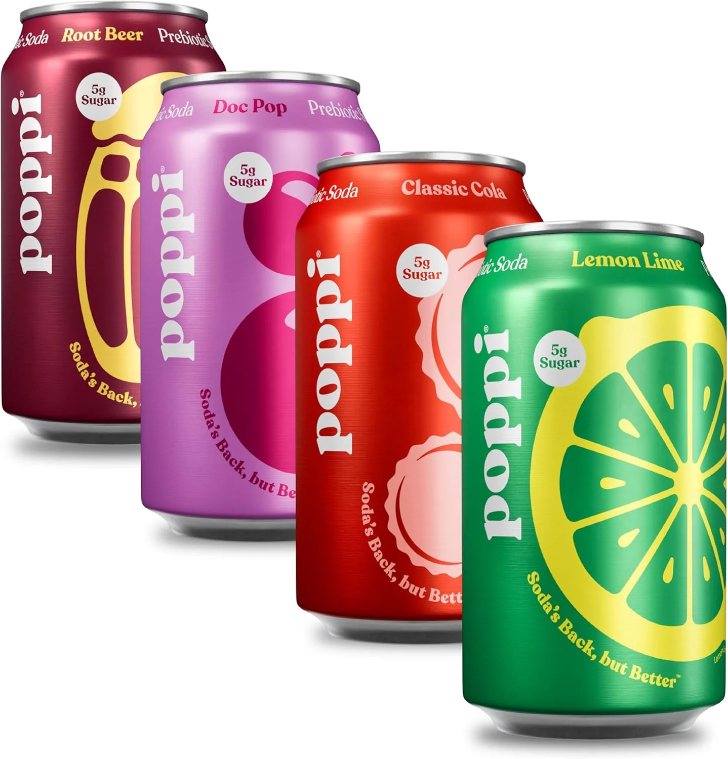 پوپی - نوشابه گازدار پری‌بیوتیک پوپی، نوشیدنی با سرکه سیب، آب معدنی و آب میوه، C
