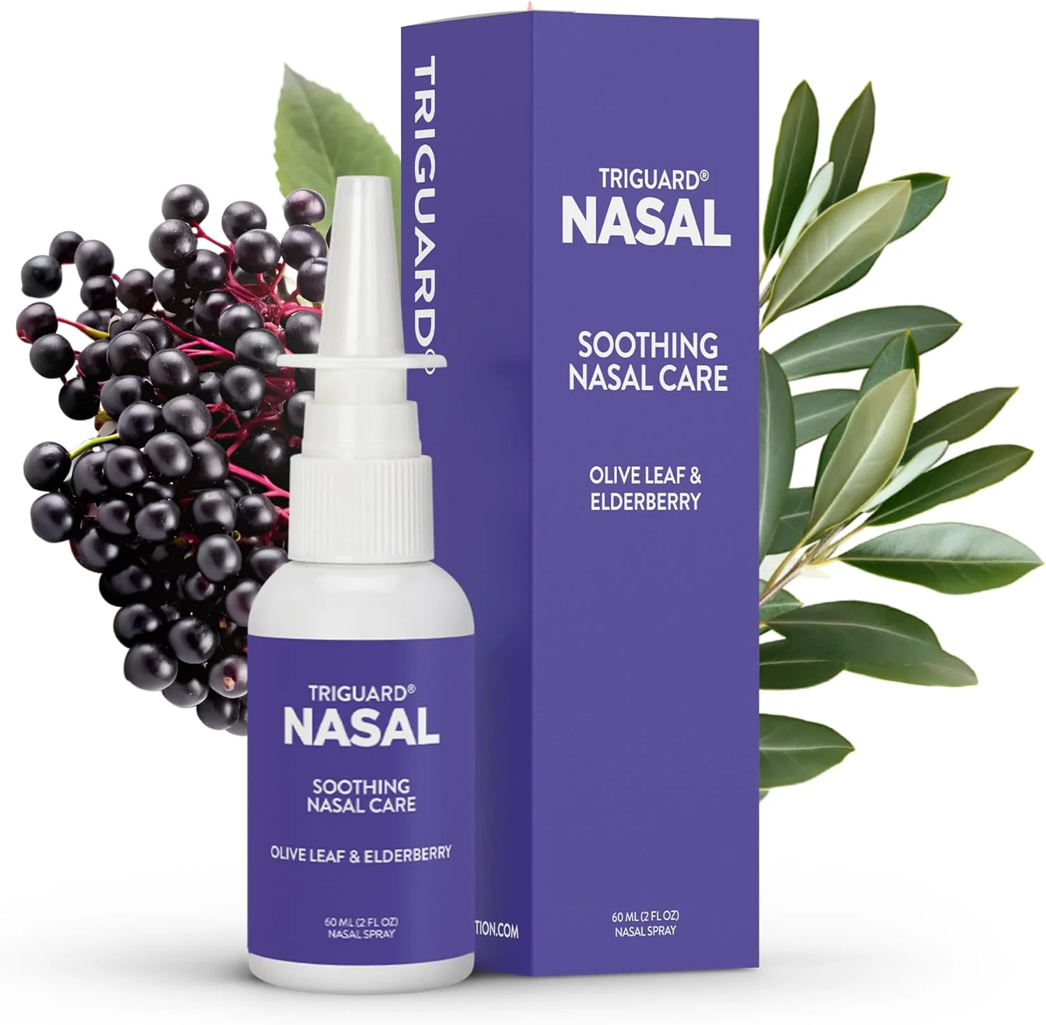 اسپری بینی آکسیژن نوتریشن TriGuard Plus | مایع نقره کلوئیدی با عصاره برگ زیتون و عصاره الدربری | تقویت کننده قوی سیستم ایمنی - 60 میلی لیتر