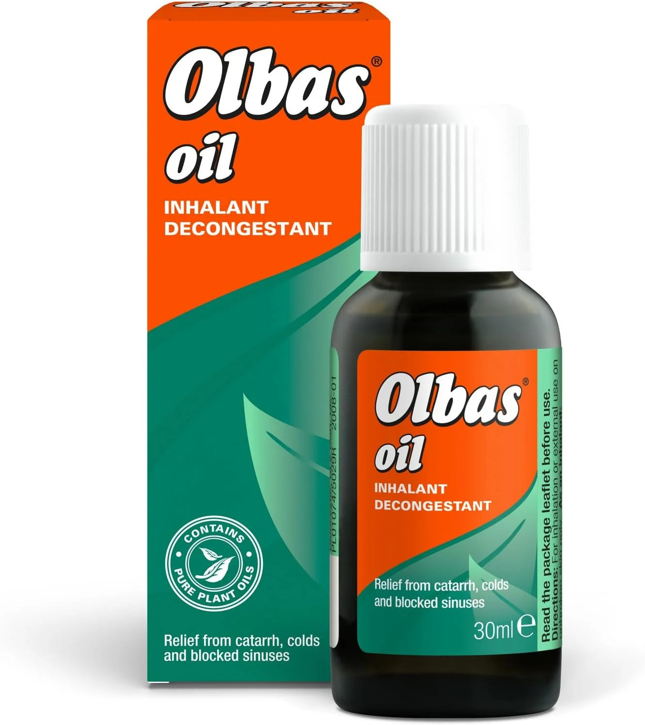 روغن استنشاقی رفع احتقان بینی Olbas برای بزرگسالان | تسکین سریع گرفتگی بینی ناشی از سرماخوردگی، آنفولانزا، سینوزیت و آلرژی | ترکیب منتول، اکالیپتوس و نعناع فلفلی | 30 میلی لیتر