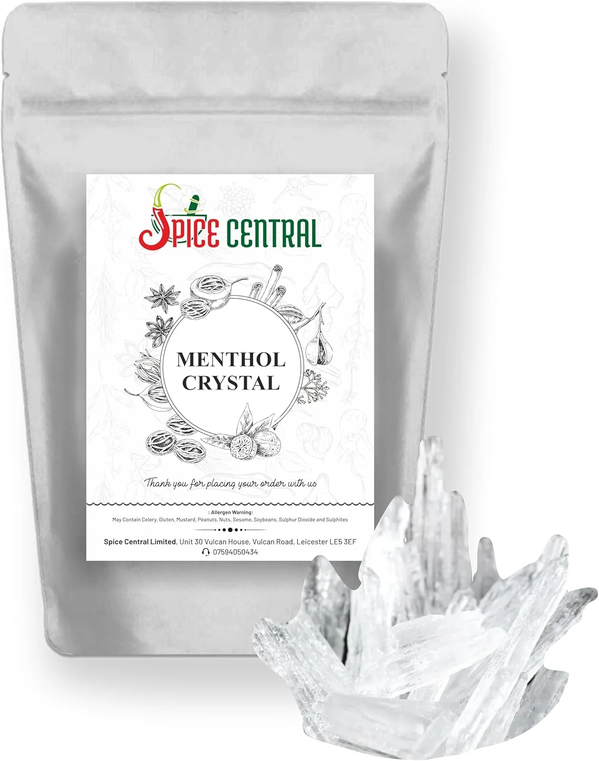 کریستال های منتول طبیعی با کیفیت عالی برای رفع گرفتگی بینی، سرماخوردگی و آنفولانزا، مناسب رایحه درمانی! (100 گرم)