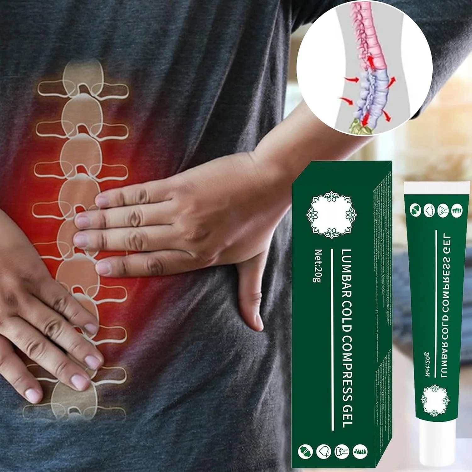 کرم تسکین دهنده - ژل مفصلی تسکین دهنده پوست 20 گرمی، لوسیون خنک کننده با ماندگاری طولانی، مراقبت قابل حمل برای ماساژ عضلات، کمر، زانو، مناسب برای پرستاری، زنان، مردان، کودکان و مسافرت