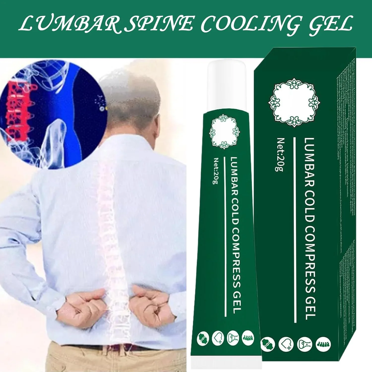 کرم تسکین دهنده، ژل خنک کننده 20 گرمی - لوسیون خنک کننده با ماندگاری طولانی، مراقبت قابل حمل برای ماساژ عضلات، کمر، زانو، مناسب برای زنان، مردان، کودکان و مسافرت