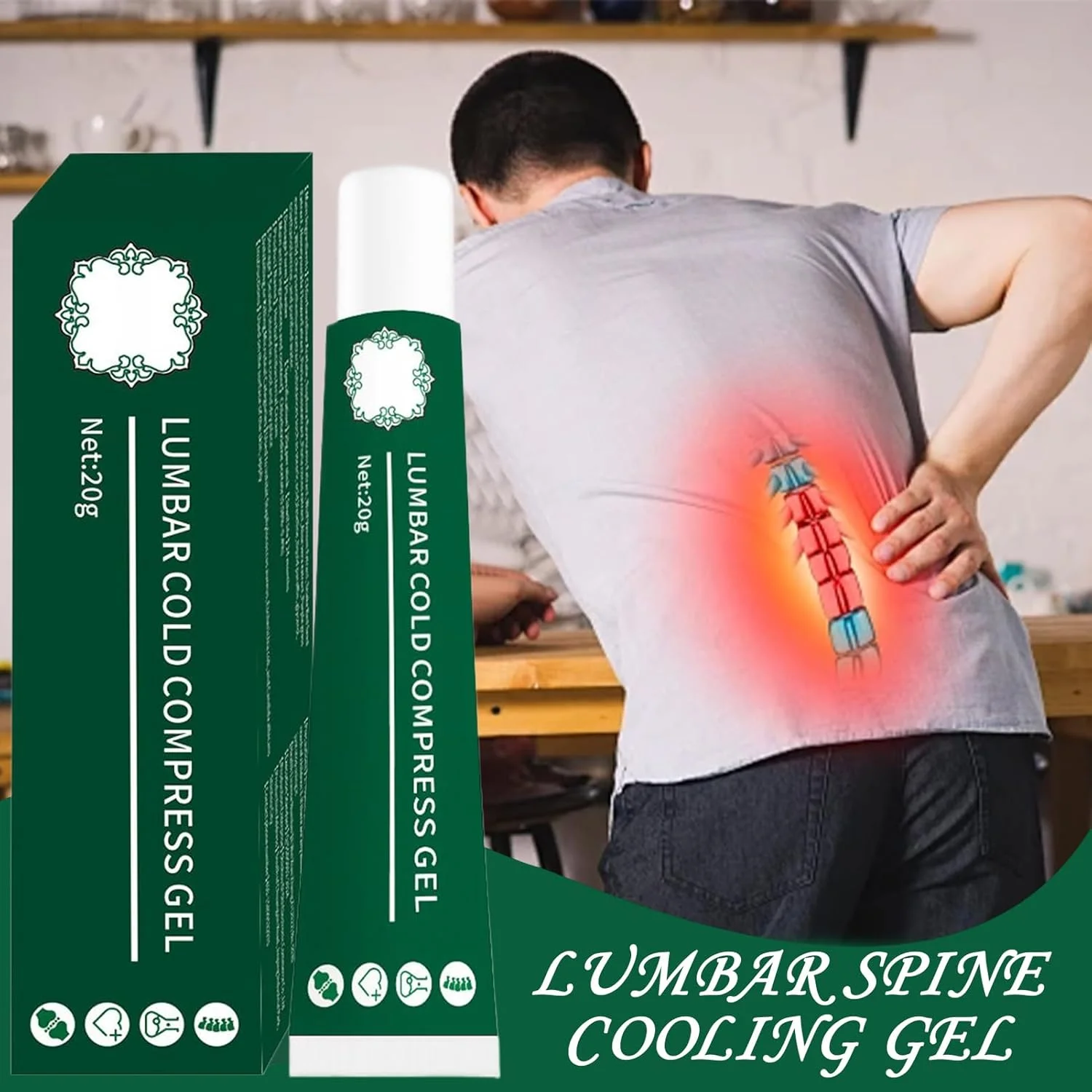ژل تسکین دهنده، 20 گرم ژل خنک کننده برای مفاصل | لوسیون خنک کننده قابل حمل برای مراقبت از مفاصل عضلانی، پوست، کمر، زانو، ماساژ، مسافرت، پرستاری، کودکان، مردان