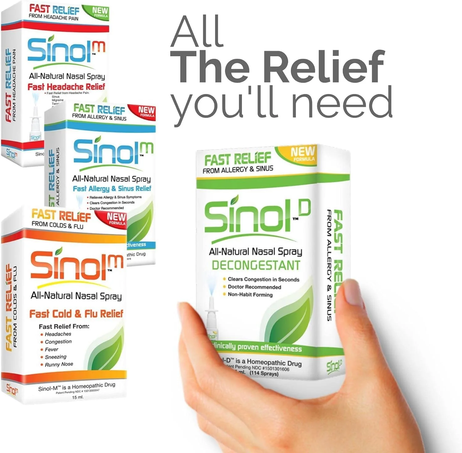 اسپری تسکین سردرد سینول، اسپری بینی دارویی بدون نسخه برای میگرن، تسکین سینوس و رفع احتقان بینی، 15 میلی لیتر (بسته 3 عددی) رفع خماری