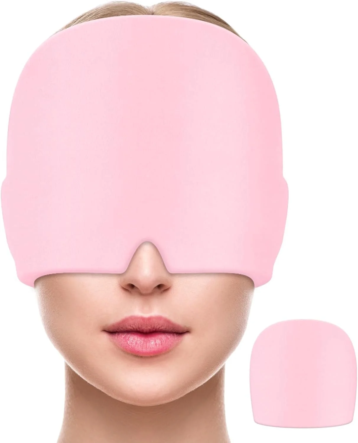 کلاه تسکین دهنده میگرن YelaJoy، کلاه سردرد قابل استفاده مجدد با پوشش ژله ای کامل، کلاه میگرن صورتی برای تسکین سردرد و پف چشم کلاه تسکین دهنده میگرن YelaJoy، کلاه سردرد قابل استفاده مجدد با پوشش ژله ای کامل، کلاه میگرن صورتی برای تسکین سردرد و پف چشم