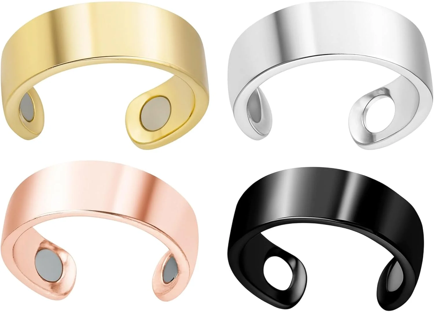 حلقه های تسکین میگرن، بسته 4 عددی، حلقه زنانه، حلقه های کاهش وزن مغناطیسی، حلقه میگرن برای راحتی و پشتیبانی، قطر 2 سانتی متر حلقه های تسکین میگرن، بسته 4 عددی، حلقه زنانه، حلقه های کاهش وزن مغناطیسی، حلقه میگرن برای راحتی و پشتیبانی، قطر 2 سانتی متر