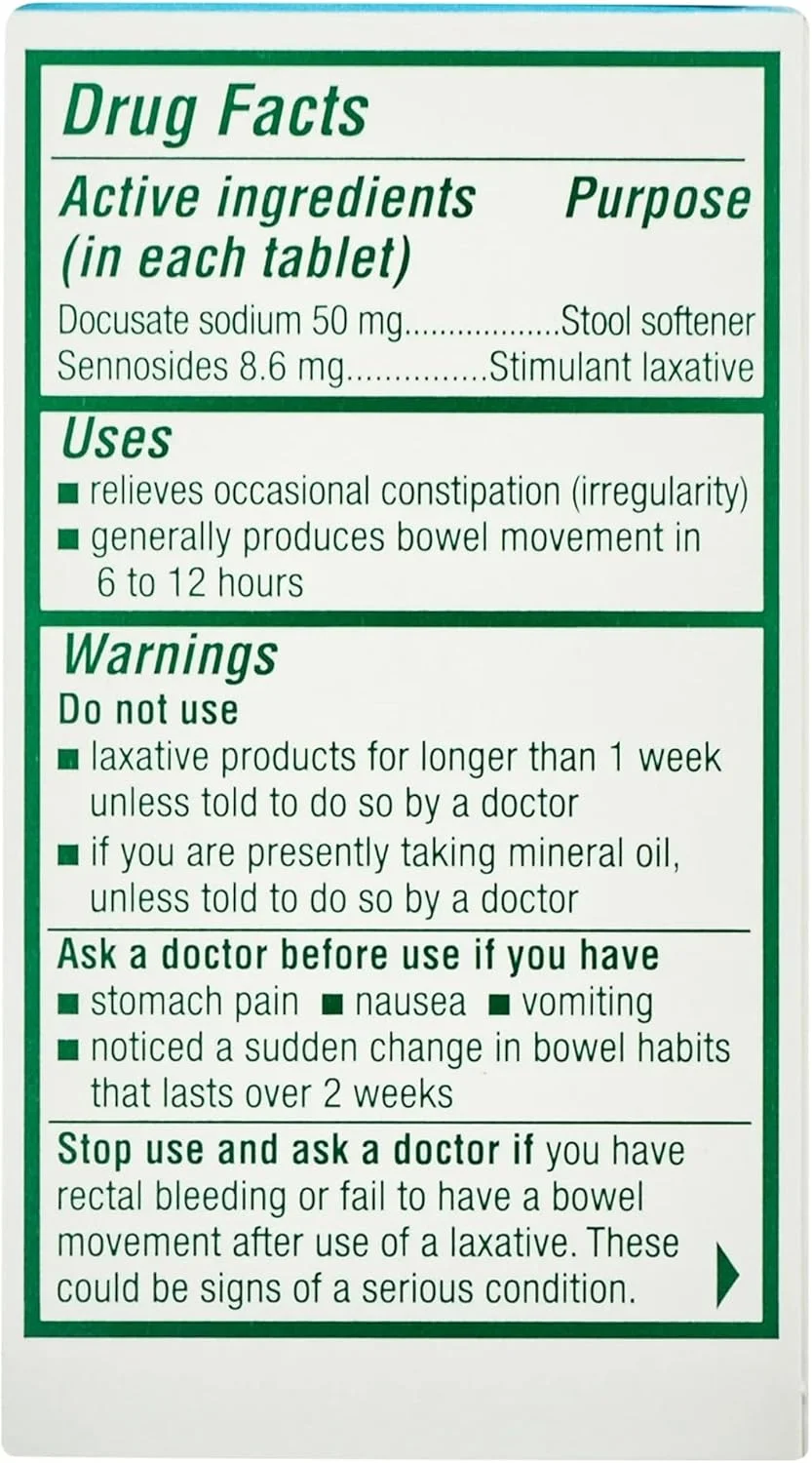 نرم کننده مدفوع/ملین محرک، 30 عدد قرص