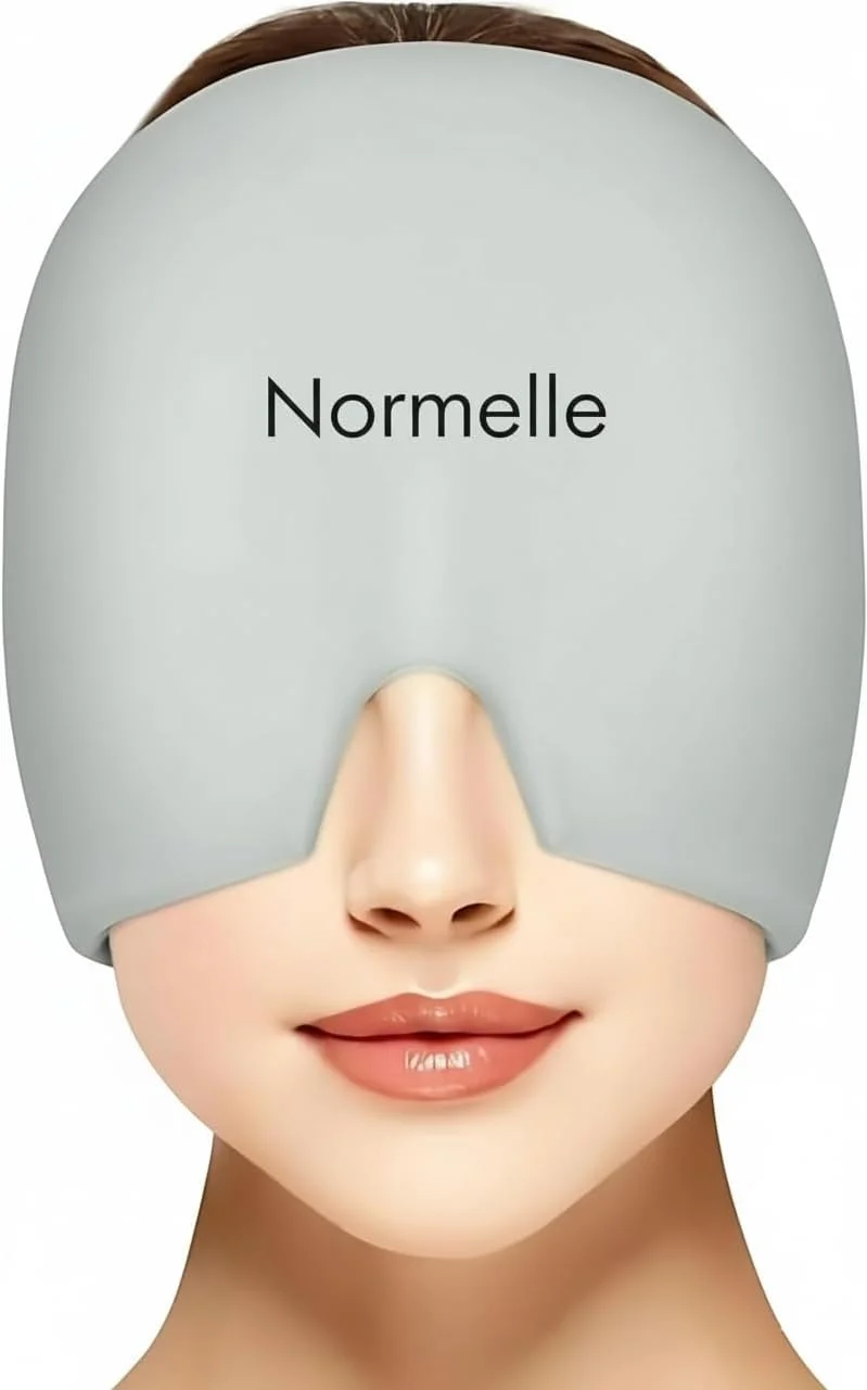 کلاه ژلی تسکین میگرن Normelle برای درمان سرد و گرم – کلاه فشاری 180 درجه برای سردرد تنشی، سینوسی و درد سر – کلاه ژلی قابل استفاده مجدد برای خواب، دفتر کار، مسافرت