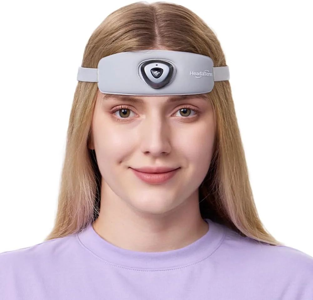 دستگاه تسکین میگرن مدل HeadaTerm 2 با فناوری e-TNS، درمان کلاهی قابل شارژ برای میگرن و سردرد، بدون دارو، از نظر بالینی ثابت شده، با عملکرد سریع و بدون عوارض جانبی (1 * HeadaTerm 2 + 3 * الکترود)