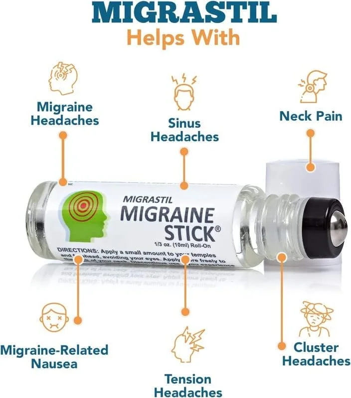رول تسکین دهنده میگرن Migrastil Vigor Basic بسته 3 عددی. تسکین طبیعی میگرن. مناسب برای سردردهای تنشی. ساخت آمریکا. حاوی روغن های اساسی نعناع فلفلی، نعناع و اسطوخودوس.