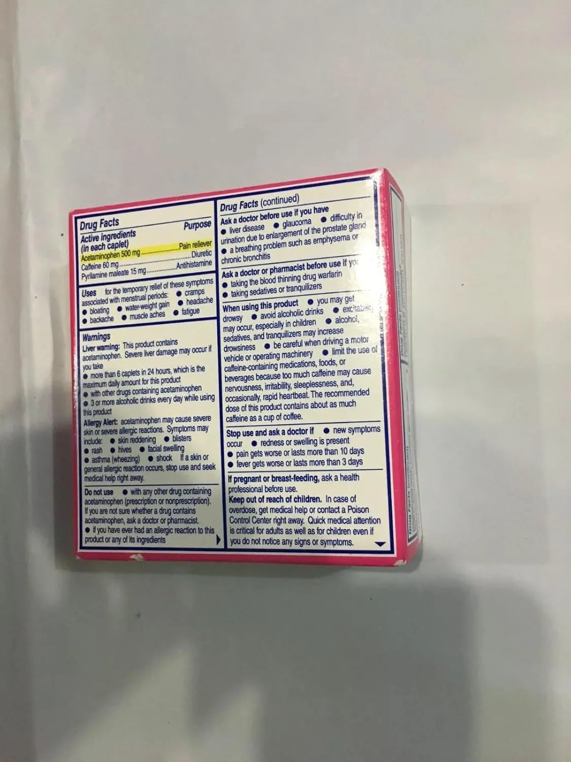 کپسول های مسکن درد قاعدگی میدول حاوی استامینوفن - 16 عدد