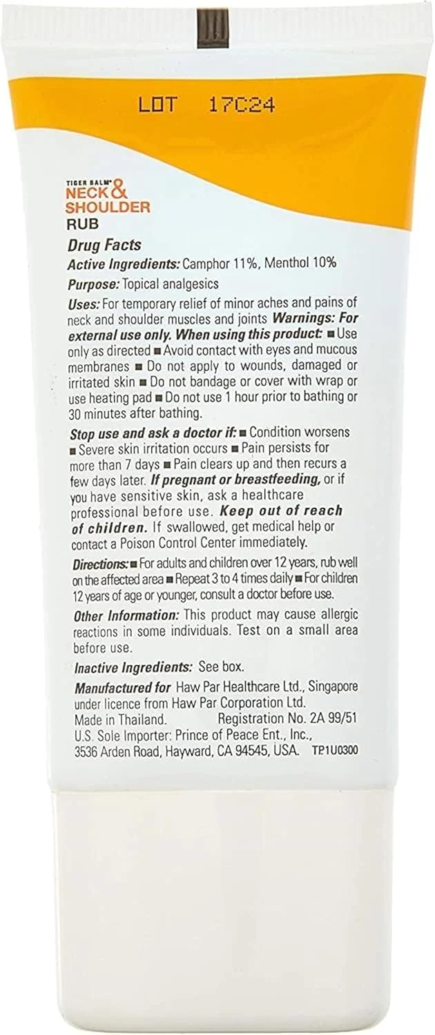 پماد ماساژ گردن و شانه تایگر بالم، بسته 5 عددی، مناسب برای آقایان و بانوان، بزرگسالان دارای درد گردن و شانه، ضد حساسیت