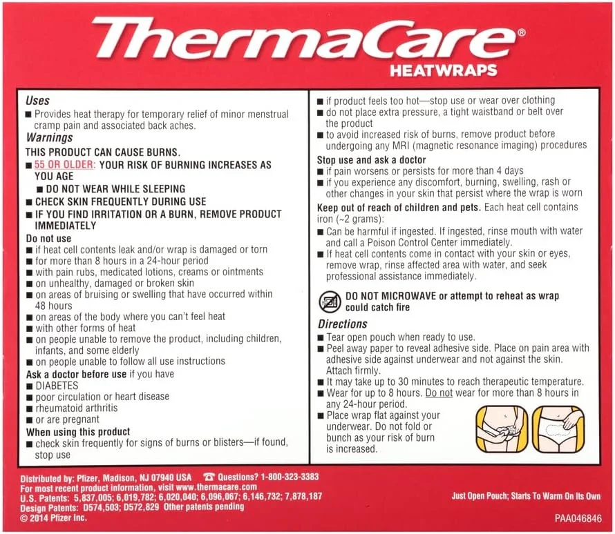 ThermaCare، پدهای حرارتی تسکین درد قاعدگی، 3 عدد