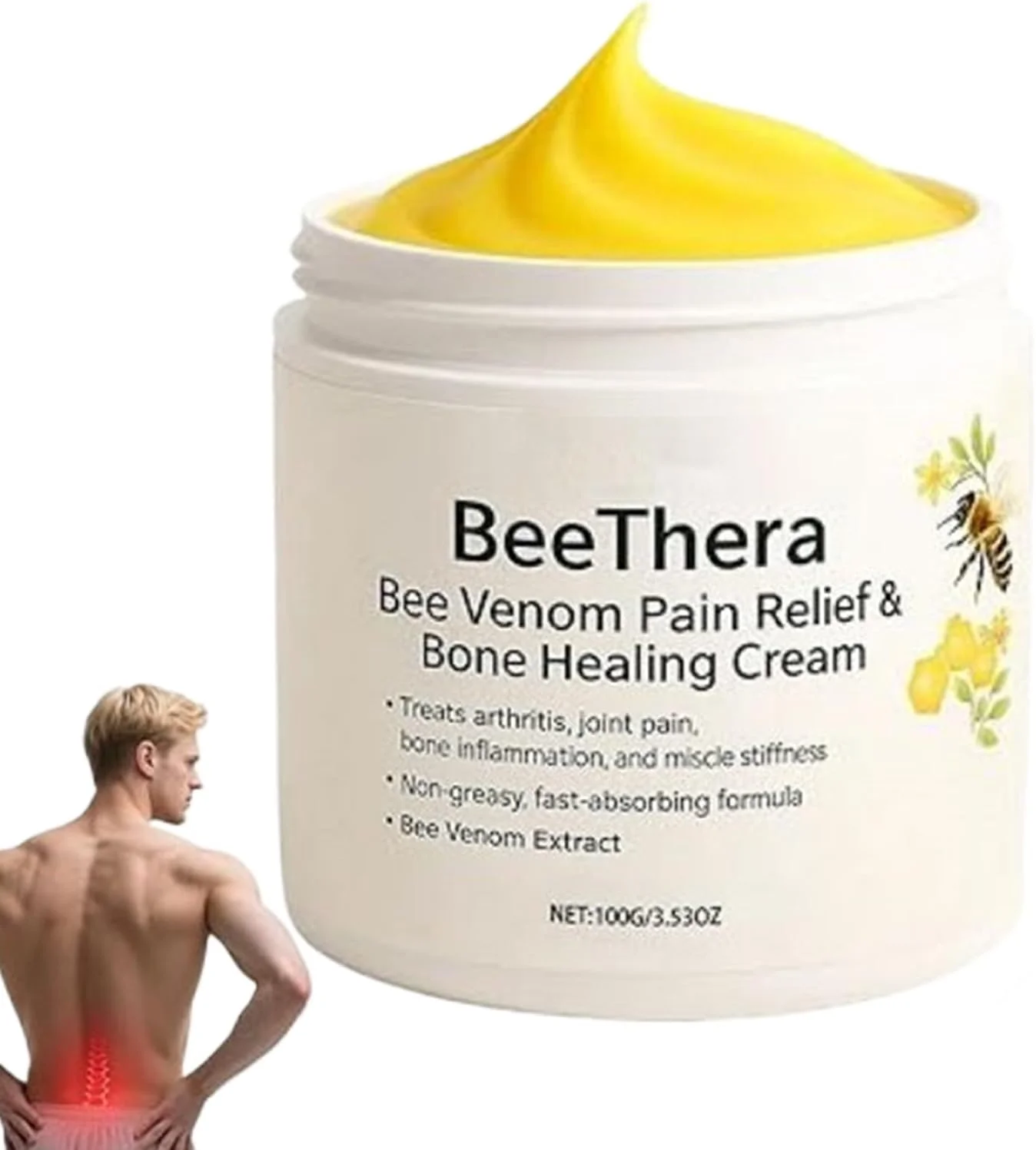 کرم ماساژ | مرهم مفاصل ملایم 100 گرمی تسکین دهنده، مراقبت فوری - برای کشیدگی مچ پا و شانه، آسیب های ورزشی، آرنج، ریکاوری بعد از تمرین، پا، گردن، کمر، بزرگسالان، مردان، زنان