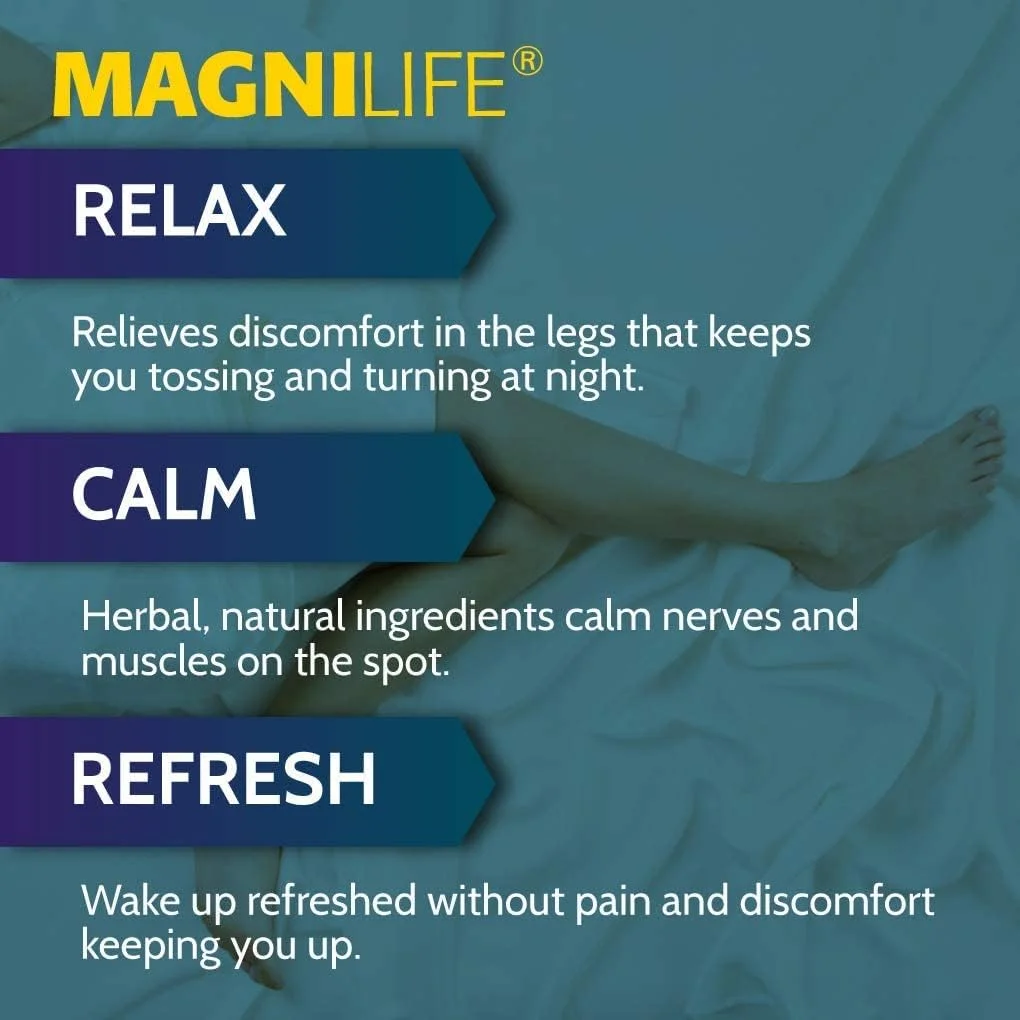 کرم پا MagniLife Relaxing PM، نفوذ عمیق موضعی برای تسکین درد و بی قراری پا، تسکین طبیعی گرفتگی عضلات، ناراحتی و غلت زدن با اسطوخودوس و منیزیم - 113 گرم