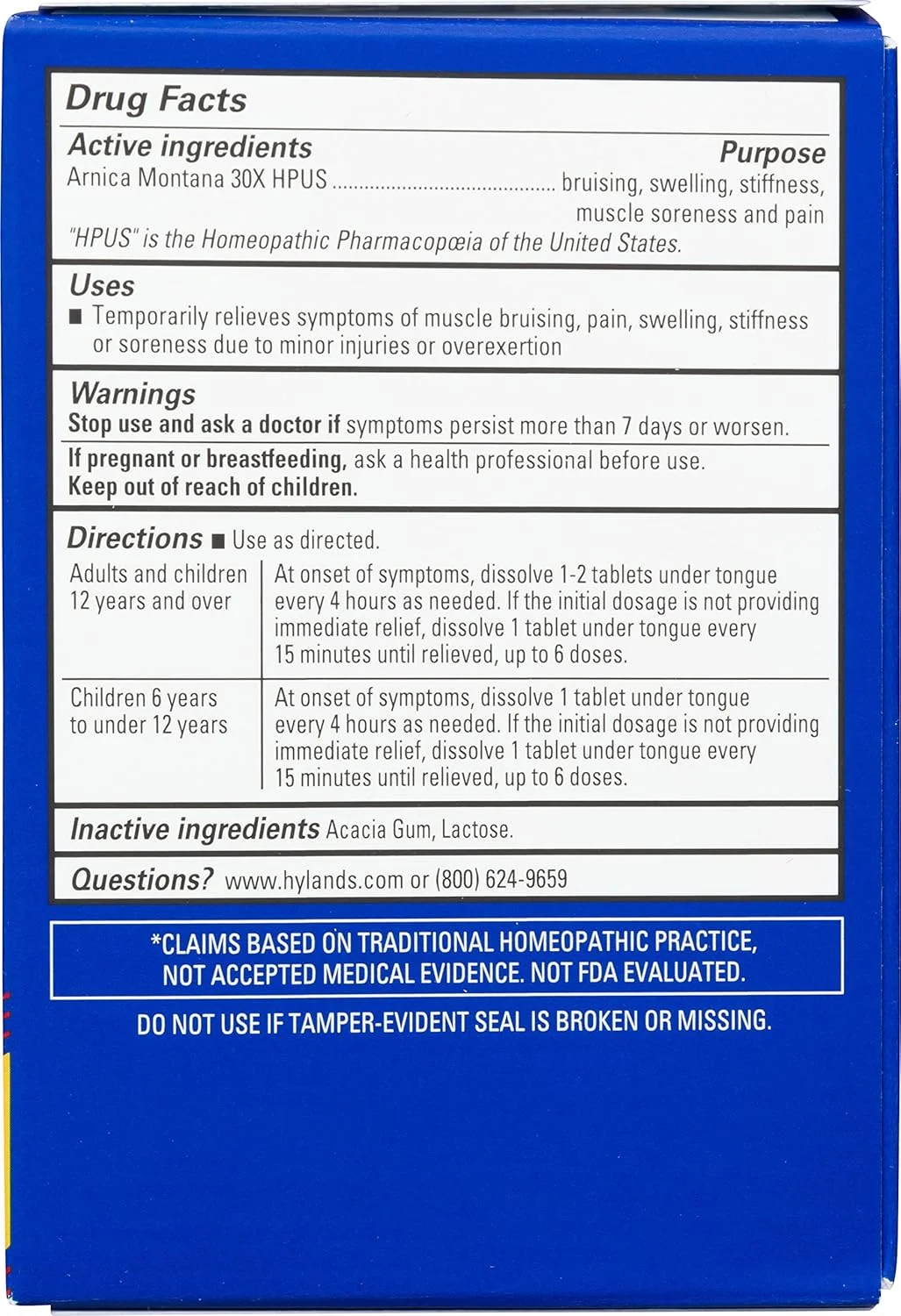 قرص های حل شدنی سریع آرنیکا 30X Hyland's، تسکین طبیعی کبودی و درد، 50 عدد قرص های حل شدنی سریع آرنیکا 30X Hyland's، تسکین طبیعی کبودی و درد، 50 عدد