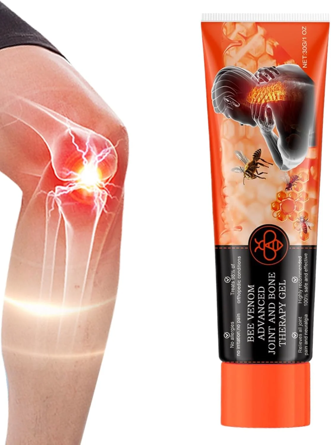 ژل ماساژ مفاصل، 30 گرمی - محصولات مراقبت از پوست غیر چرب برای کمر، شانه، گردن، زانو، مچ پا، پاها و دست ها مناسب برای استفاده روزانه و مسافرت