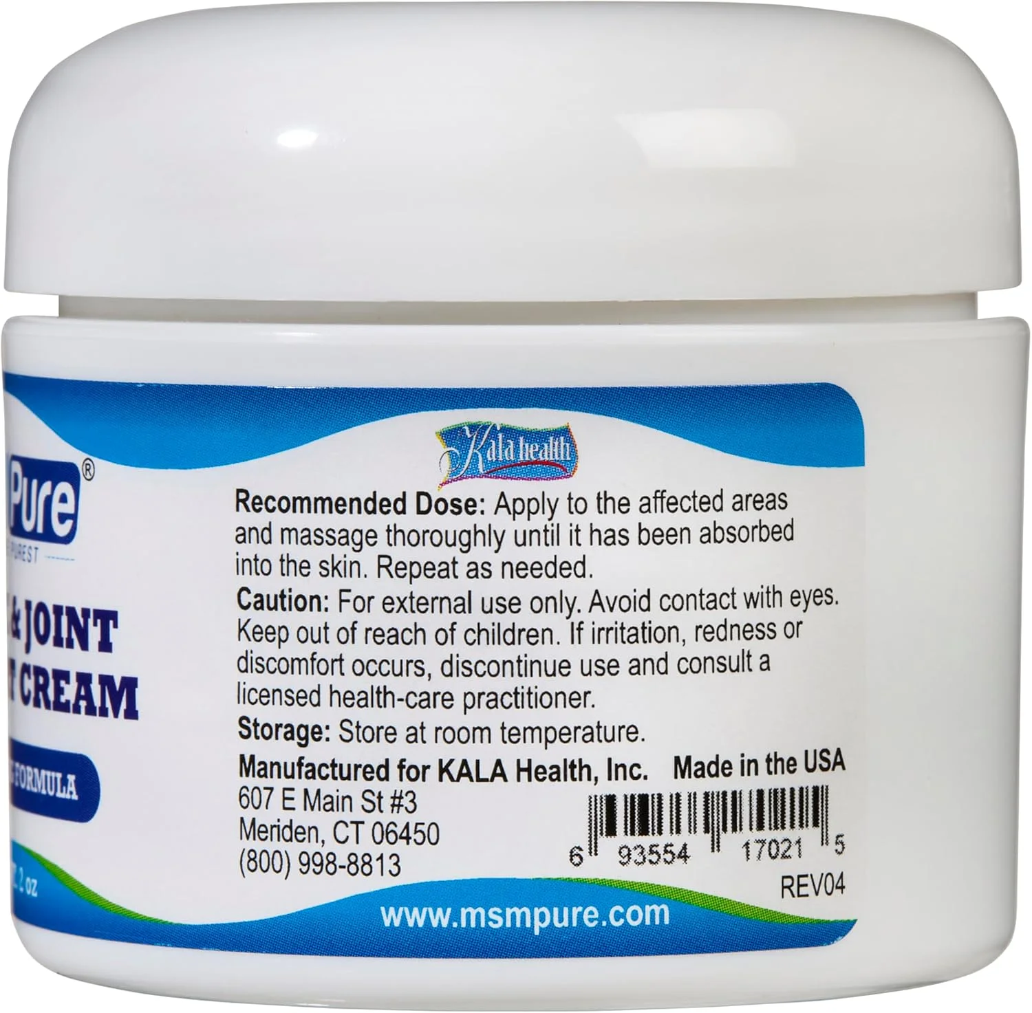 کرم MSM با قدرت حداکثری KALA HEALTH MSMPure – حجم 59 میلی لیتر، جذب سریع، فرمولاسیون بدون لک برای راحتی و انعطاف پذیری – MSM ساخت آمریکا