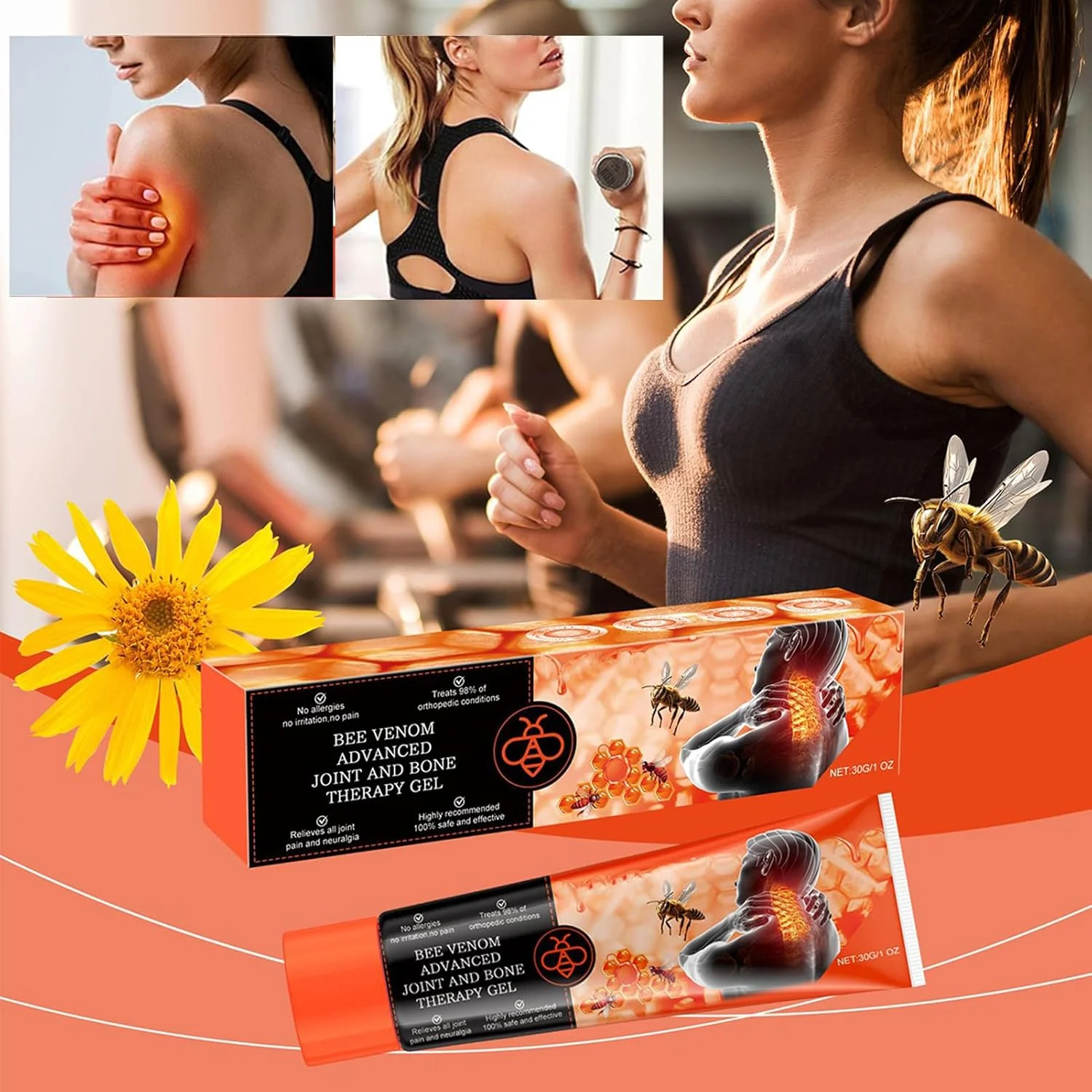 ژل ماساژ مفاصل، 30 گرمی - محصولات مراقبت از پوست غیر چرب برای کمر، شانه، گردن، زانو، مچ پا، پاها و دست ها مناسب برای استفاده روزانه و مسافرت