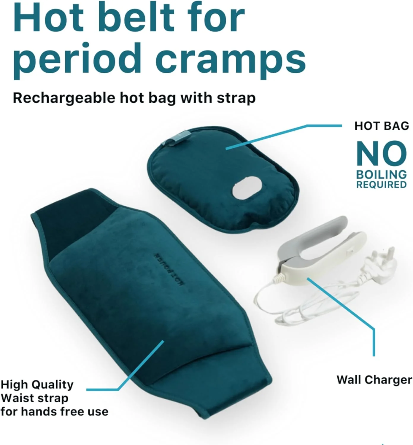 کمربند تسکین درد قاعدگی هات پاچ – کمربند قابل حمل، بدون سیم و با گرمایش سریع برای تسکین درد قاعدگی، گرما درمانی قابل تنظیم برای گرفتگی عضلات