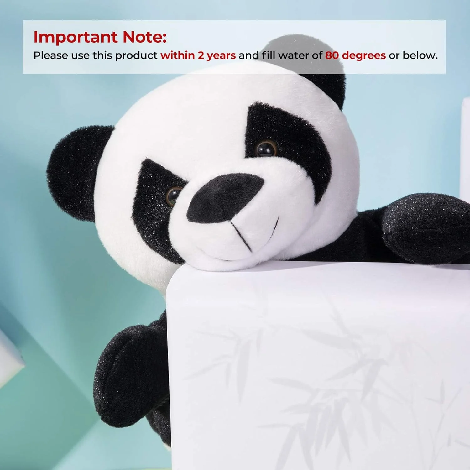 کیسه آب گرم و سرد لاستیکی ممتاز HomeTop با روکش پاندا عروسکی زیبا (2 لیتر، بنفش)