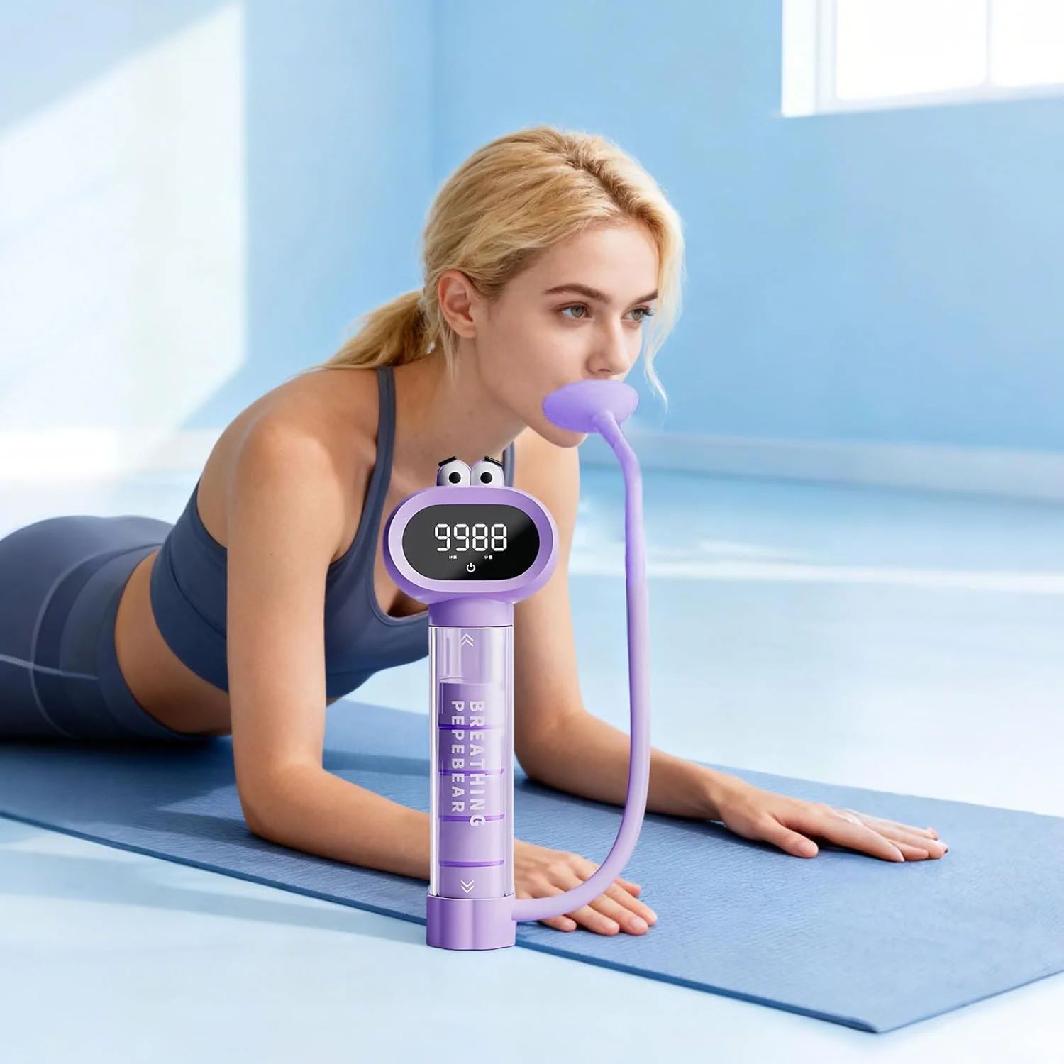 تمرین دهنده تنفسی ریه، تمرین دهنده تنفسی قابل حمل | دستگاه تمرین تنفس ریه کودکان | برای نوجوانان دختر پسر جوانان خانه فضای باز مدرسه دویدن تناسب اندام ورزش سفر